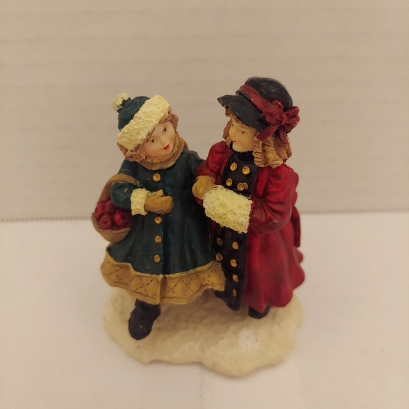 Mervyn's Village Square 1994 2 Girls Walking Figurine - Picture 1 of 7
